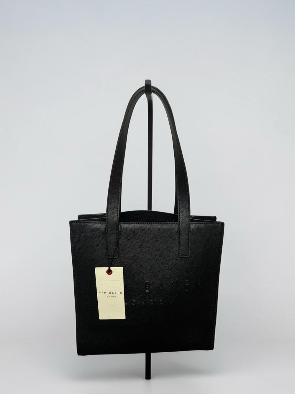 Ted Baker London Black Logo Tote Bag – NWT | Structured Saffiano Faux Leather